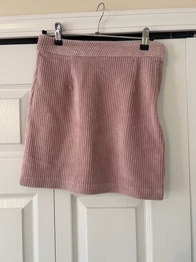 POL Corduroy Mini Skirt in Dusty Pink